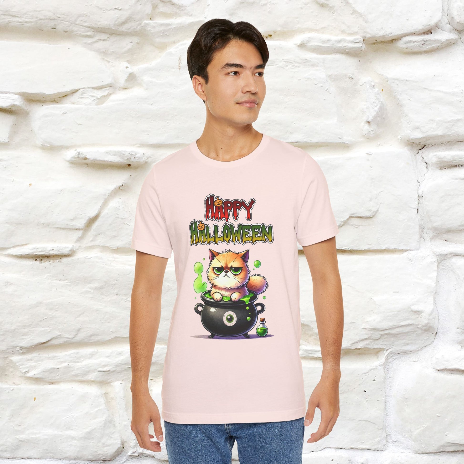 "Angry Cat Happy Halloween" Cat  T-shirt |Nunu&Miao Studio - Nunu&Miao Studio