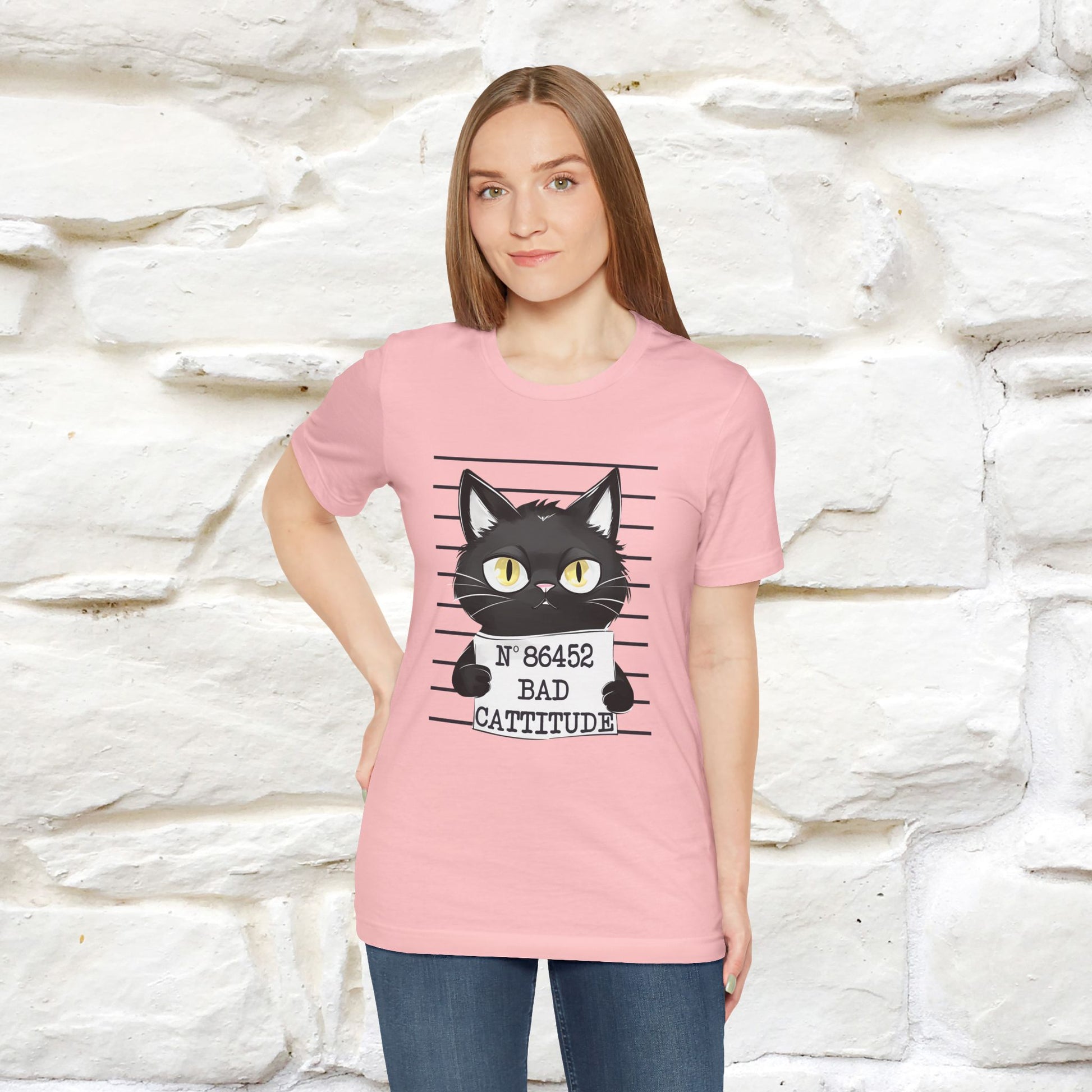 "Bad Cattitude" T-Shirt for Men & Women | 100% Cotton* - Nunu&Miao Studio