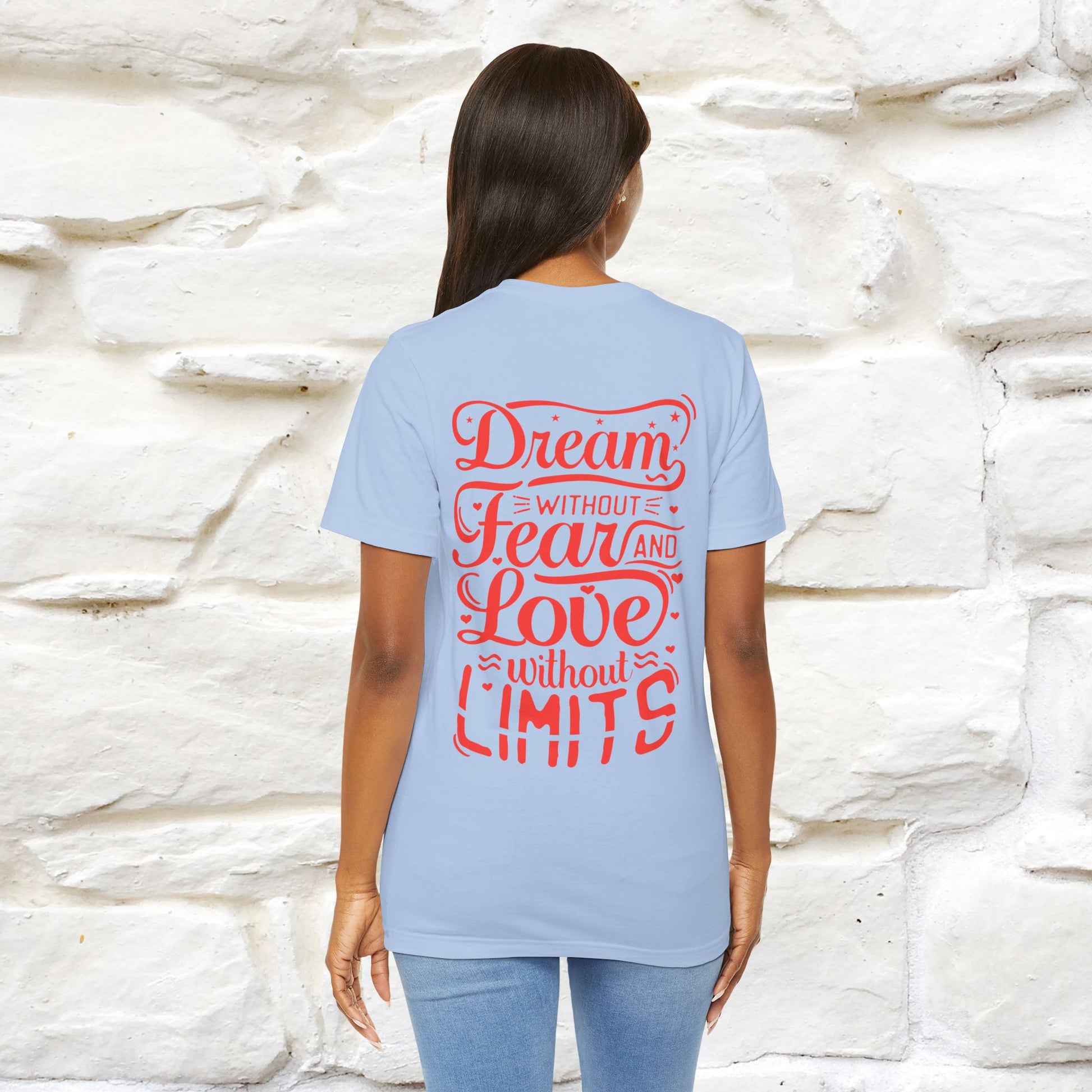 "Dream Without Fear And Love Without Limits'' Cat T-Shirt | Front & Back Design | Nunu&Miao Studio - Nunu&Miao Studio