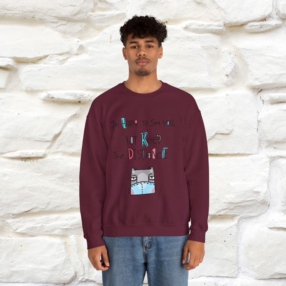 ''I'Am Happy To See You...'' |Cat Sweatshirt | Nunu&Miao Studio