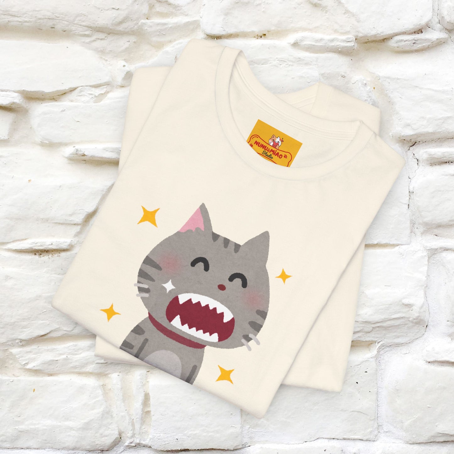 "Smile, Sparkle, Shine" Cat T-Shirt | Front & Back Design | Nunu&Miao Studio - Nunu&Miao Studio