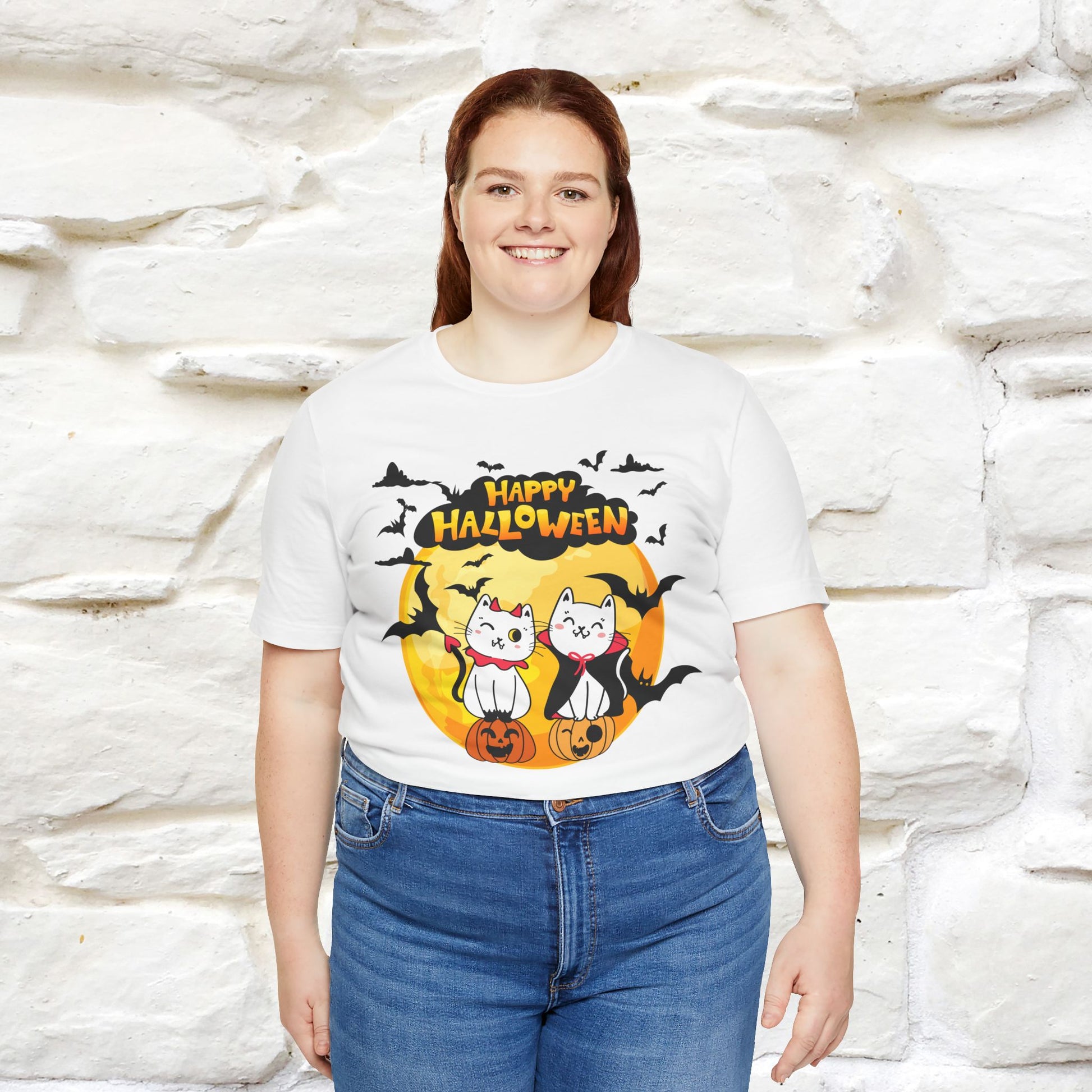 "Happy Halloween Cat Couple " Cat  T-shirt |Nunu&Miao Studio - Nunu&Miao Studio