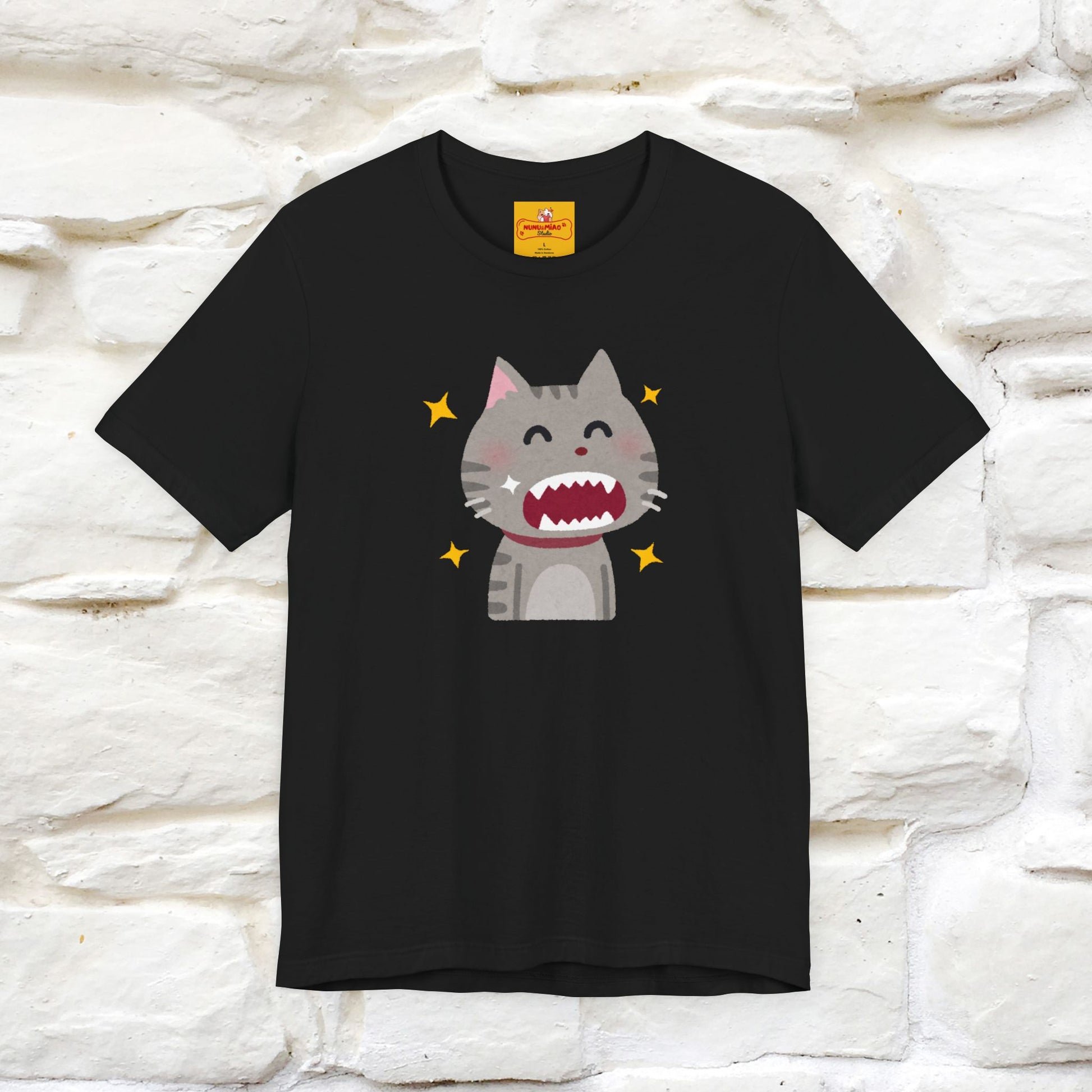 "Smile, Sparkle, Shine" Cat T-Shirt | Front & Back Design | Nunu&Miao Studio - Nunu&Miao Studio