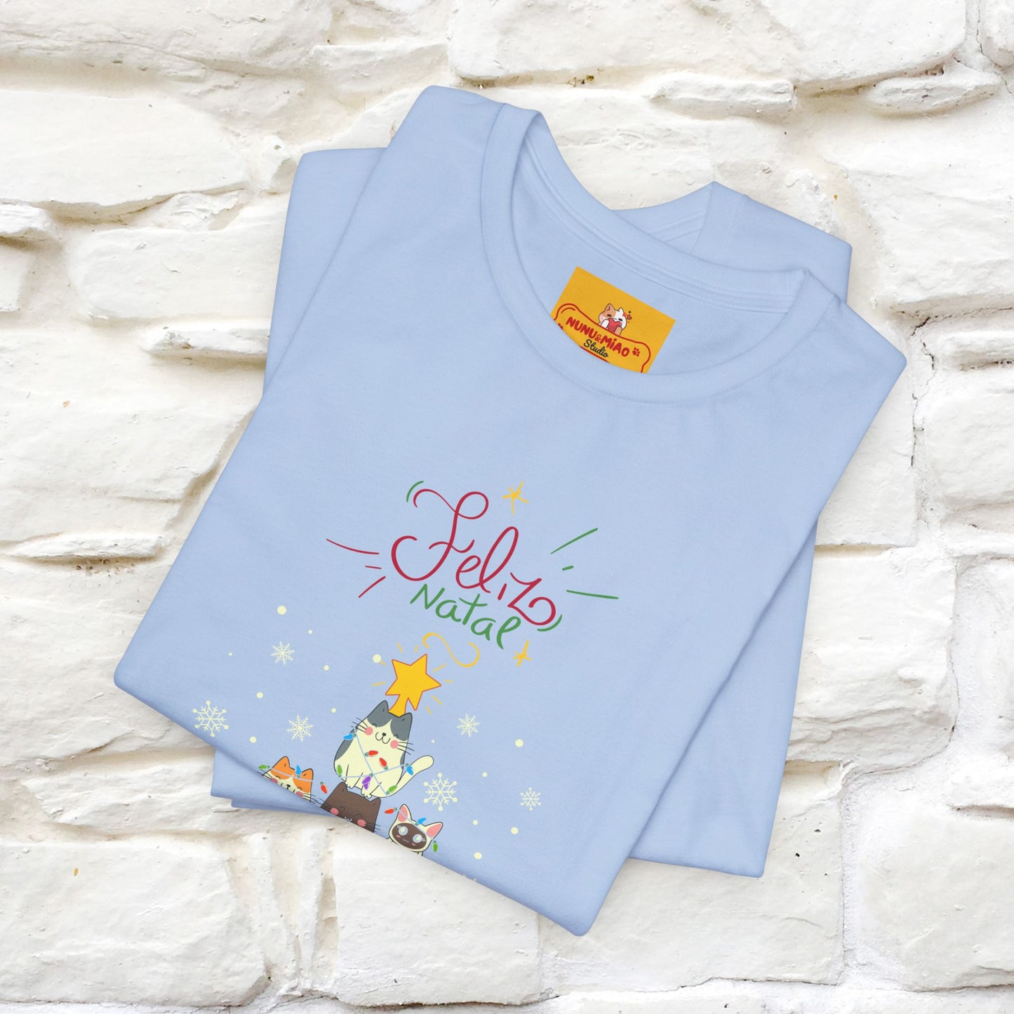 "Feliz Natal" Cat T-shirt|Nunu&Miao Studio - Nunu&Miao Studio