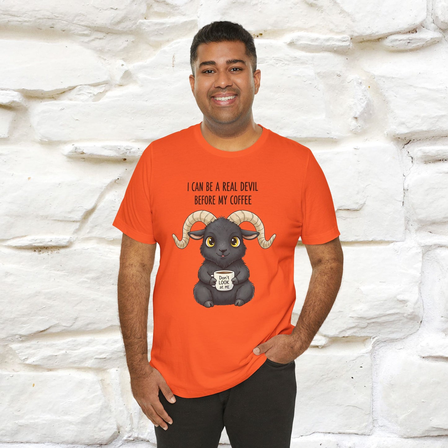 "I Can Be a Real Devil Before My Coffe" Funny T-shirt |Nunu&Miao Studio - Nunu&Miao Studio