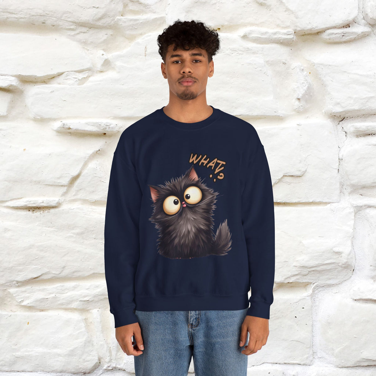 "What'' |Cat Sweatshirt | Nunu&Miao Studio