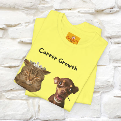 "Career Growth: Cat vs. Dog" | Cat T-Shirt | Nunu&Miao Studio - Nunu&Miao Studio