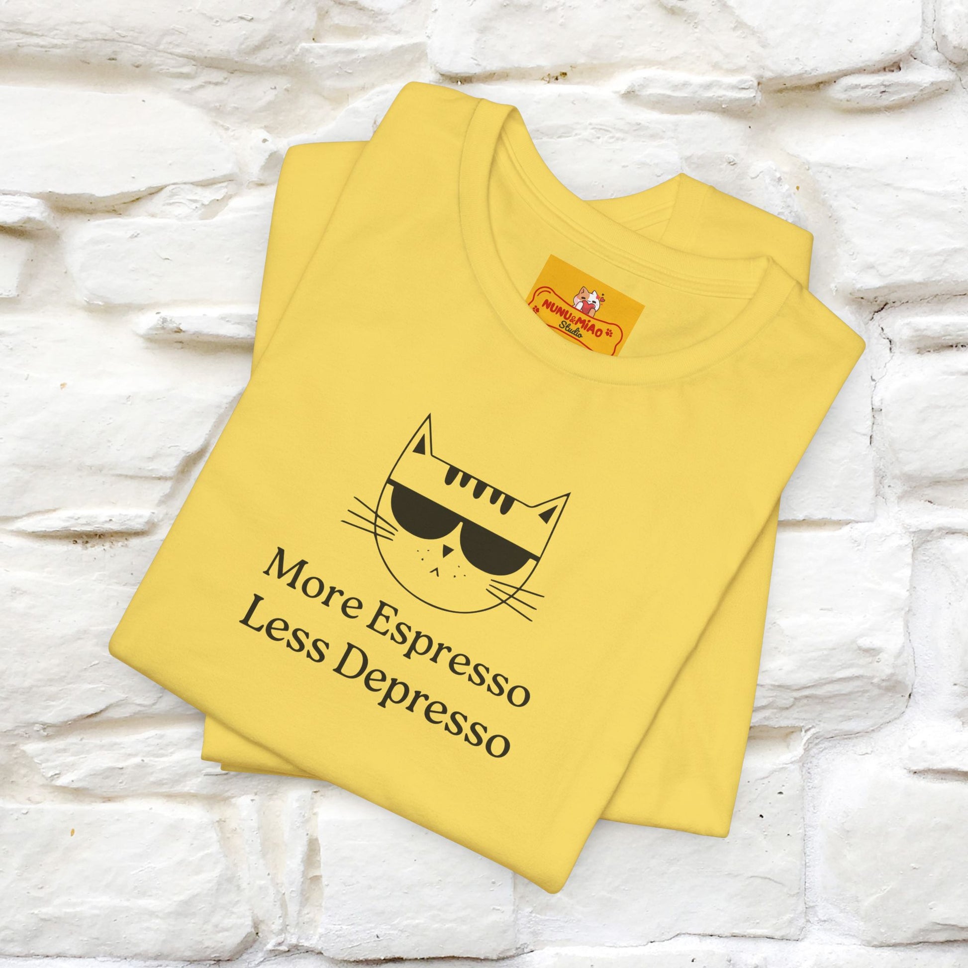 "More Espresso Less Depresso" |Cat T-Shirt | Nunu&Miao Studio - Nunu&Miao Studio