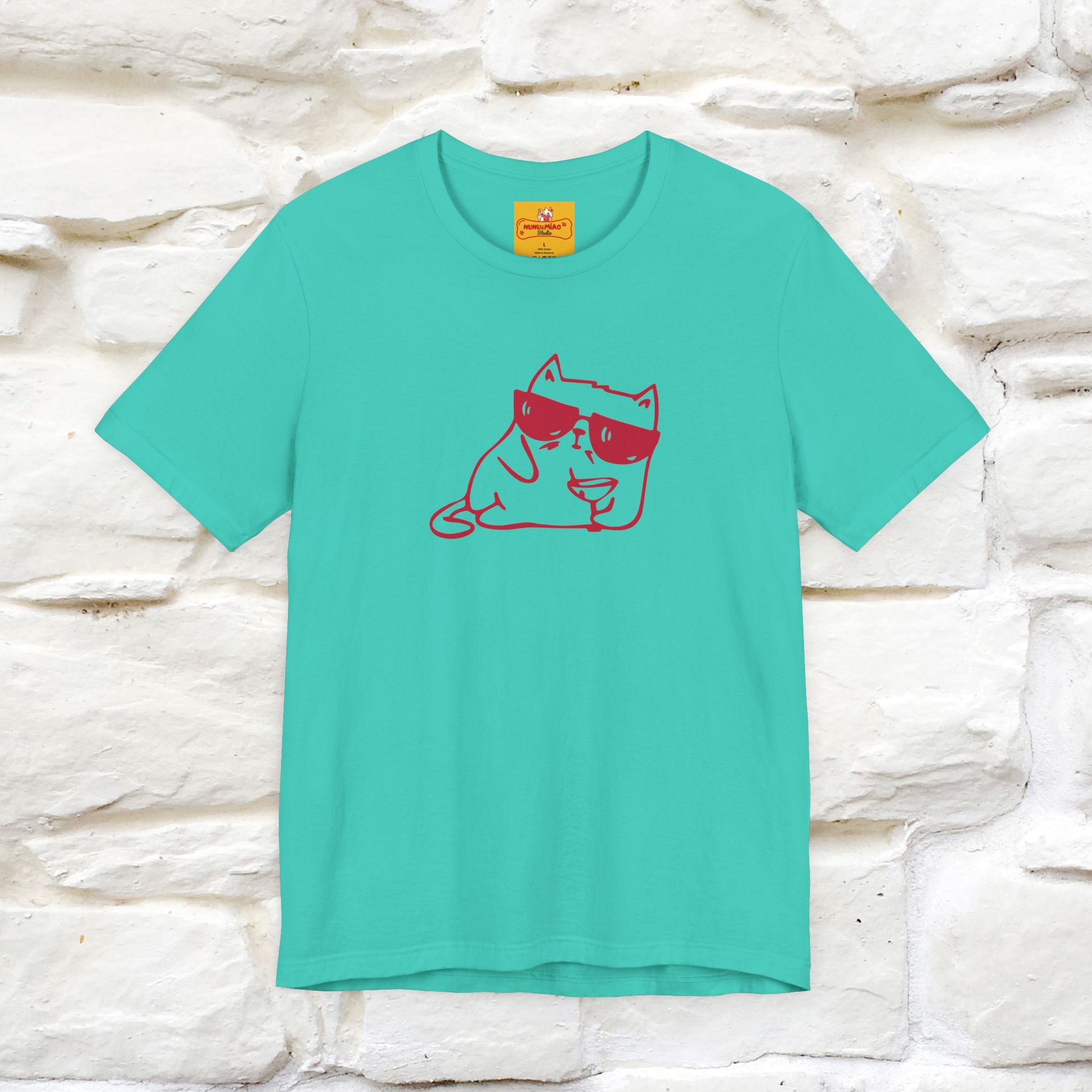 "I’m Happy, Which Often Looks Like Crazy" Cat T-Shirt| Front & Back Design | Nunu&Miao Studio - Nunu&Miao Studio