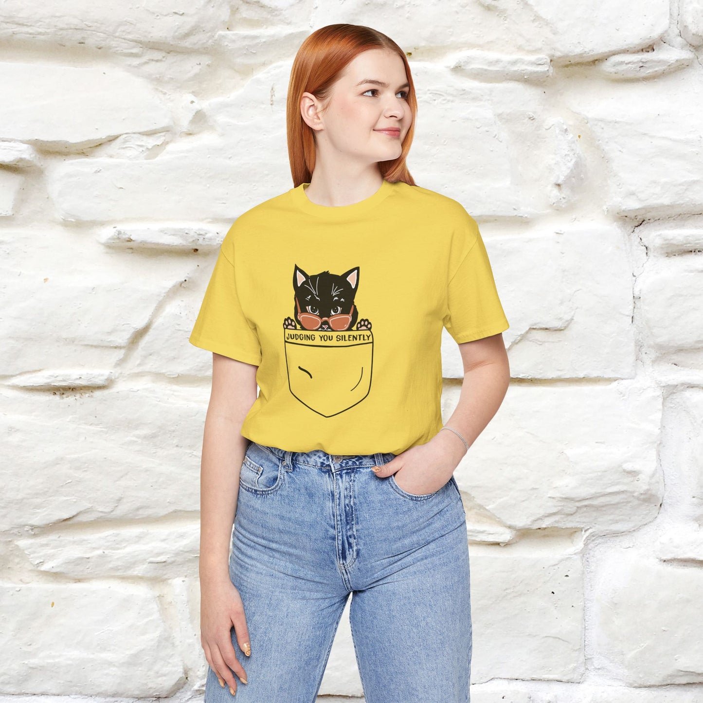 ''Judging You Silently'' | Cat T-Shirt for Men | Nunu&Miao Studio - Nunu&Miao Studio
