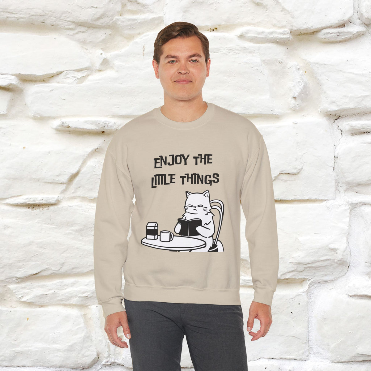 ''Enjoy the Little Things'' | Cute Cat Sweatshirt | Nunu&Miao Studio