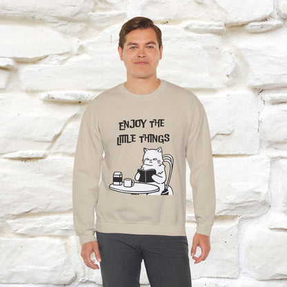 ''Enjoy the Little Things'' | Cute Cat Sweatshirt | Nunu&Miao Studio