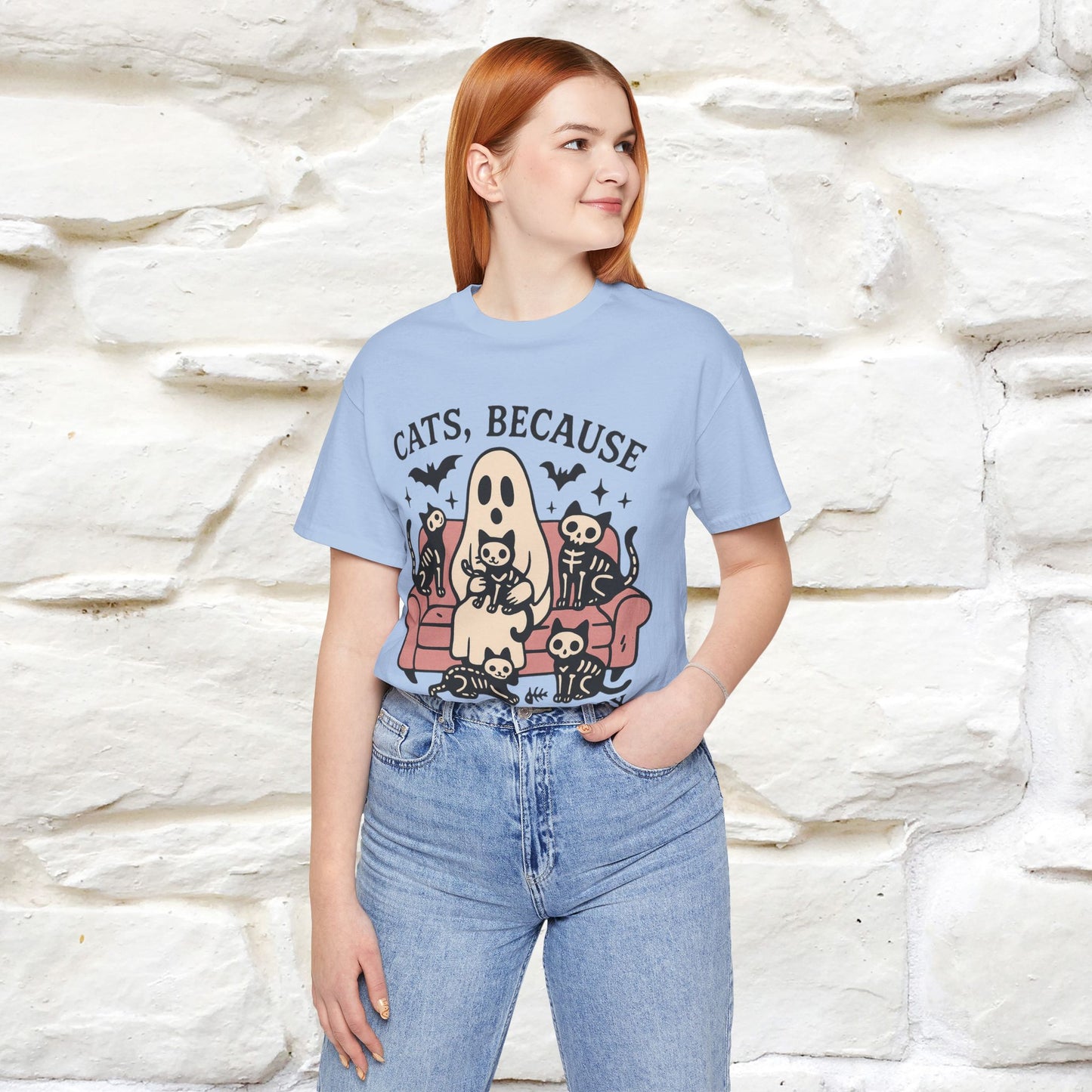 "Cat Because People Are Creepy" Halloween Cat T-shirt |Nunu&Miao Studio - Nunu&Miao Studio