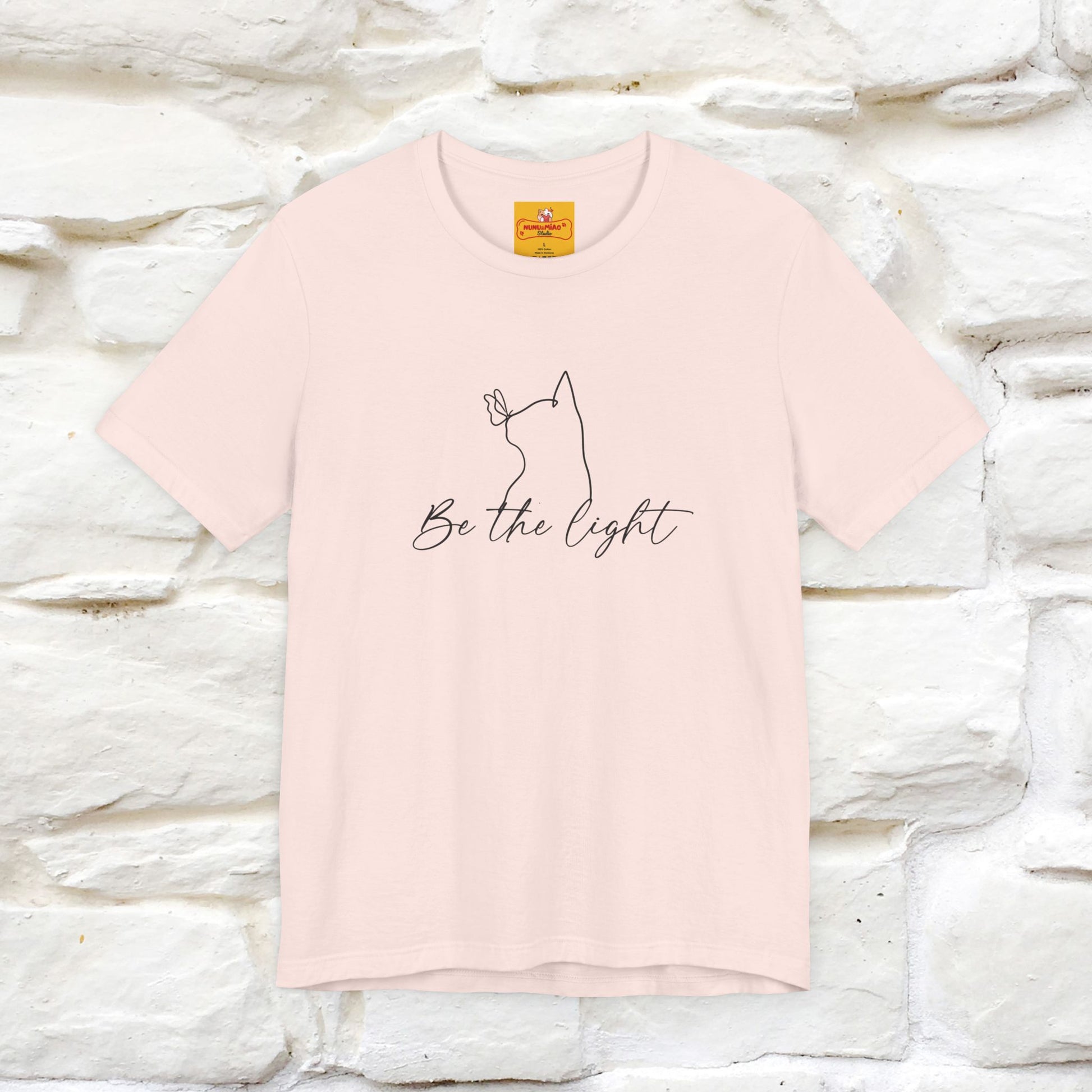 "Be The Light" Cat T-Shirt | Front & Back Design | Nunu&Miao Studio - Nunu&Miao Studio