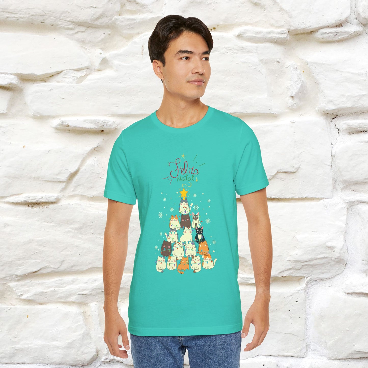 "Feliz Natal" Cat T-shirt|Nunu&Miao Studio - Nunu&Miao Studio