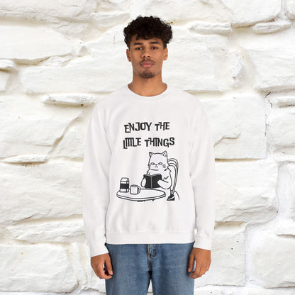 ''Enjoy the Little Things'' | Cute Cat Sweatshirt | Nunu&Miao Studio