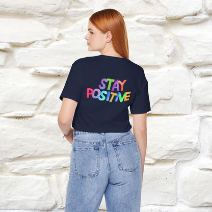 "Stay Positive'' Cat T-Shirt | Front & Back Design | Nunu&Miao Studio - Nunu&Miao Studio