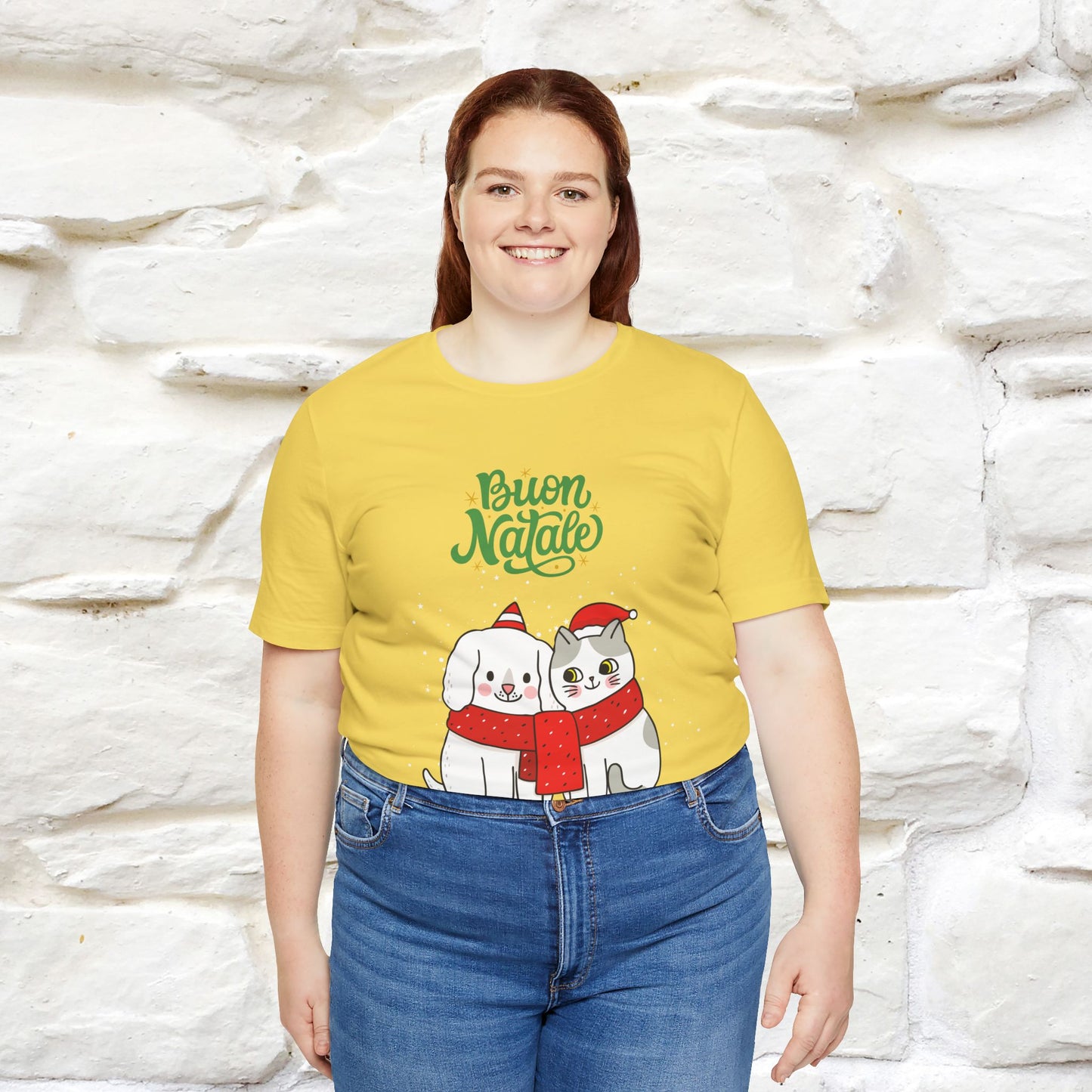 ''Buon Natale Cat and Dog'' Christmas T-shirt  | Nunu&Miao Studio - Nunu&Miao Studio