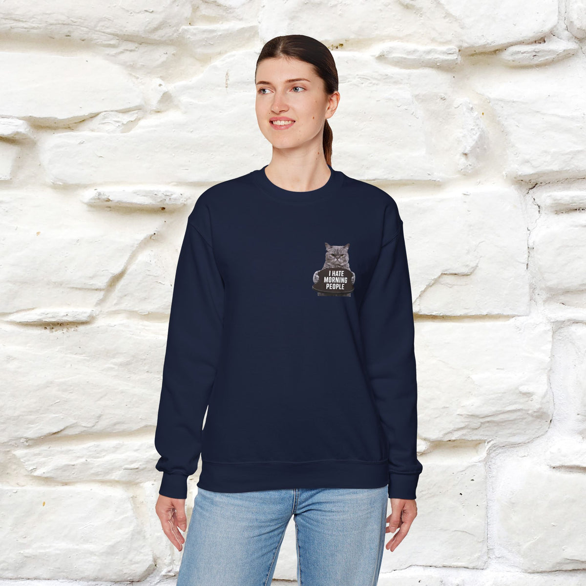 "I Hate Morning People'' |Cat Sweatshirt | Nunu&Miao Studio