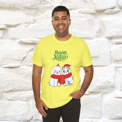 ''Buon Natale Cat and Dog'' Christmas T-shirt  | Nunu&Miao Studio - Nunu&Miao Studio