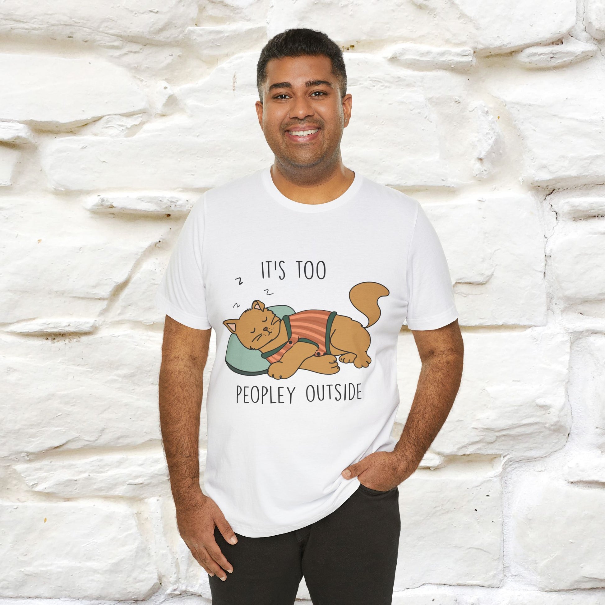 ''It’s Too Peopley Outside'' | Funny Cat T-Shirt | Nunu&Miao Studio - Nunu&Miao Studio