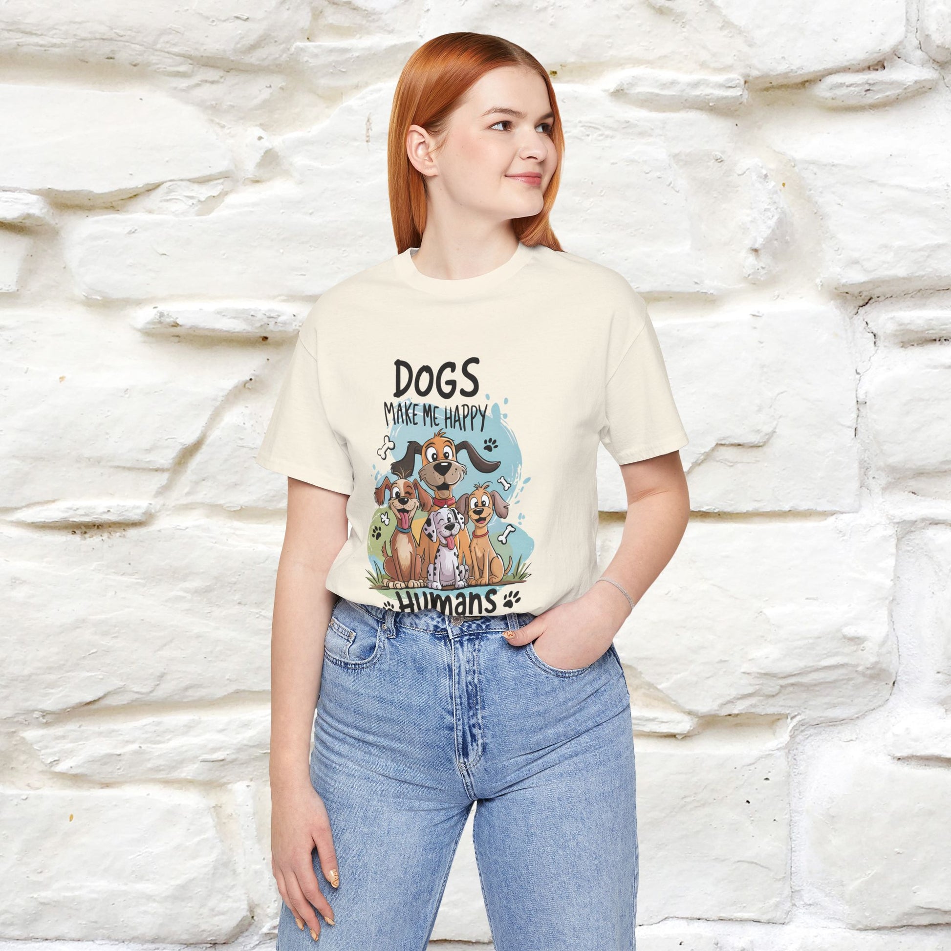 " Dogs Make Me Happy ..."  T-shirt |Nunu&Miao Studio - Nunu&Miao Studio