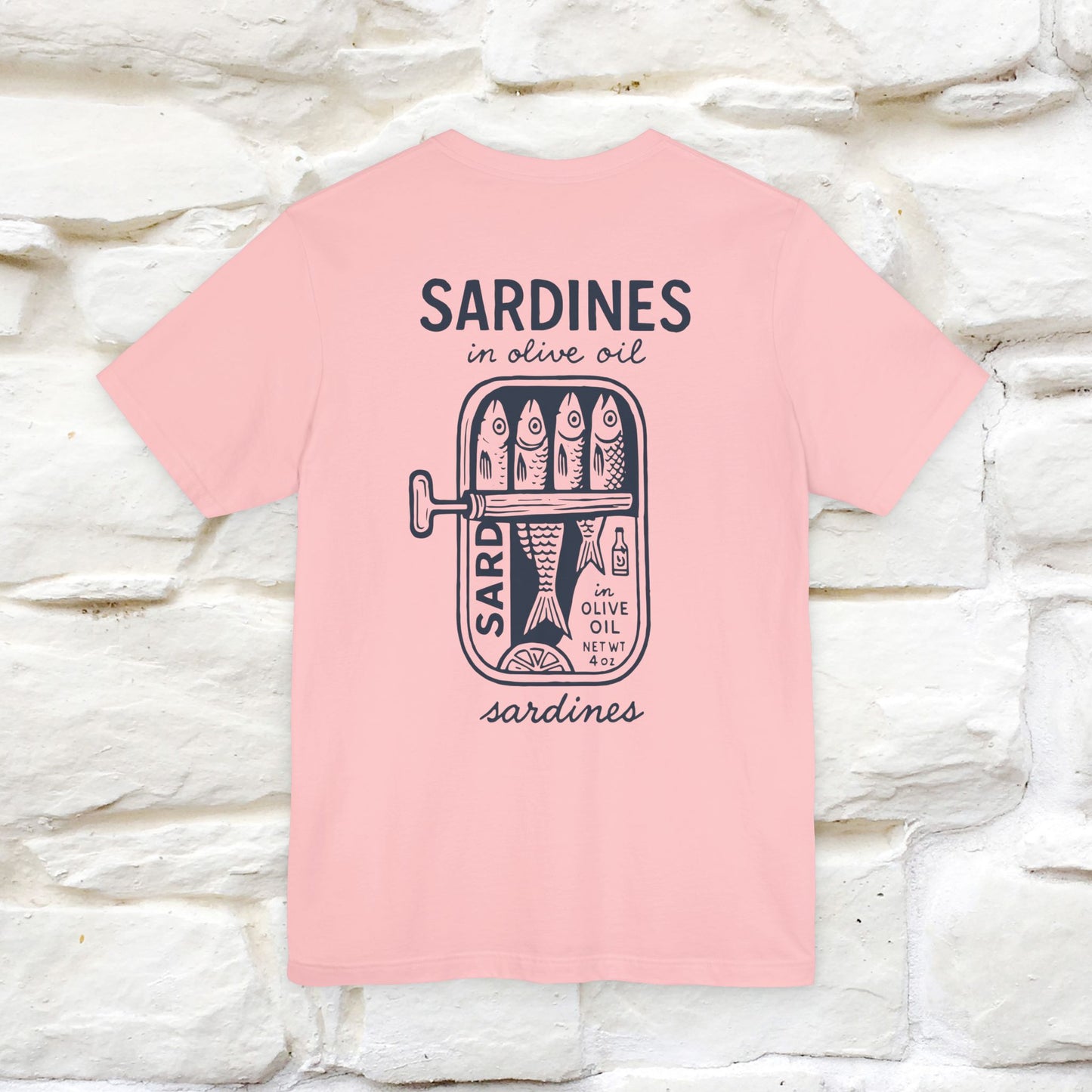 "Sardines In Olive Oil" Cute T-shirt | Front & Back Design|Nunu&Miao Studio - Nunu&Miao Studio