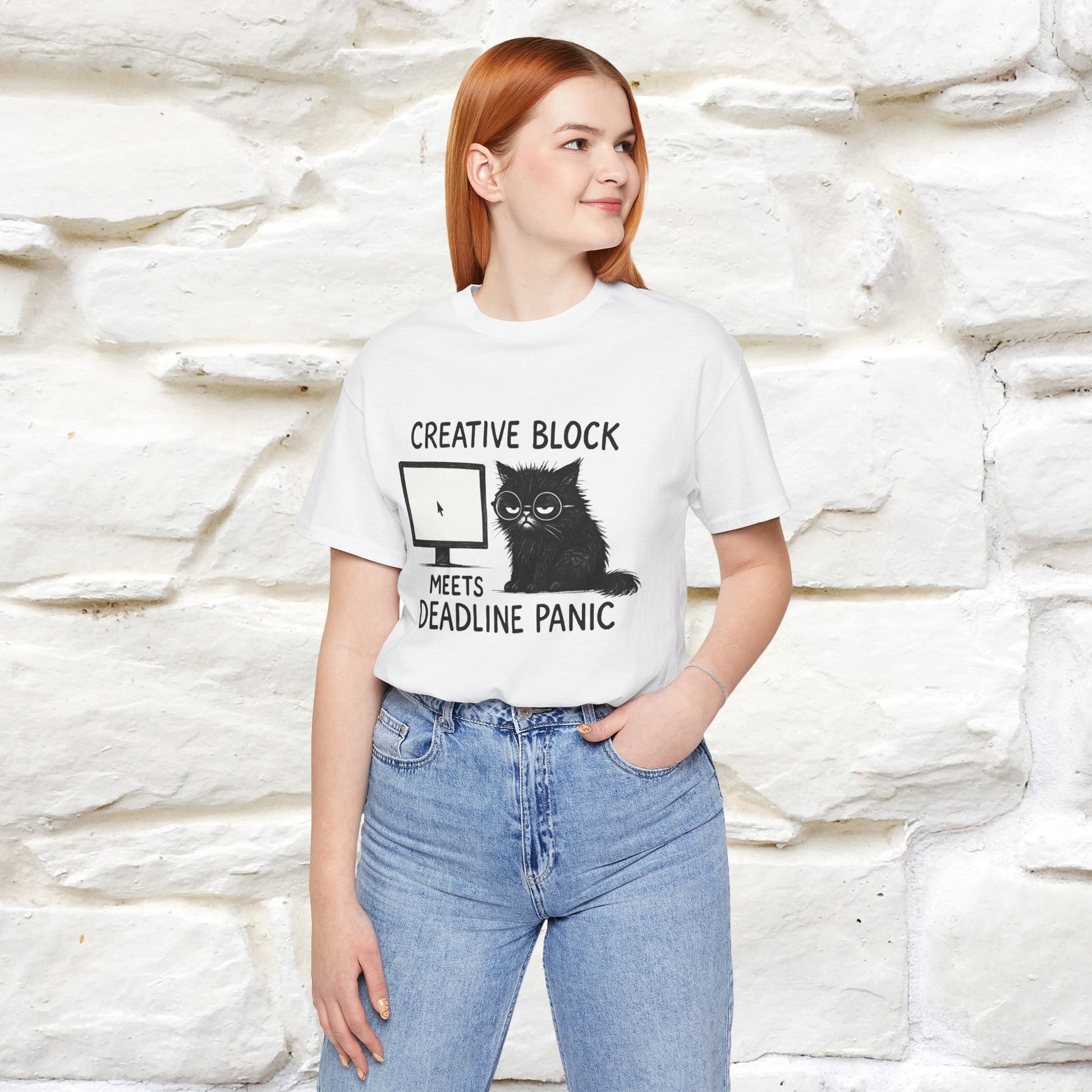 "Creative Block Meets Deadline..." |Cat T-Shirt | Nunu&Miao Studio - Nunu&Miao Studio