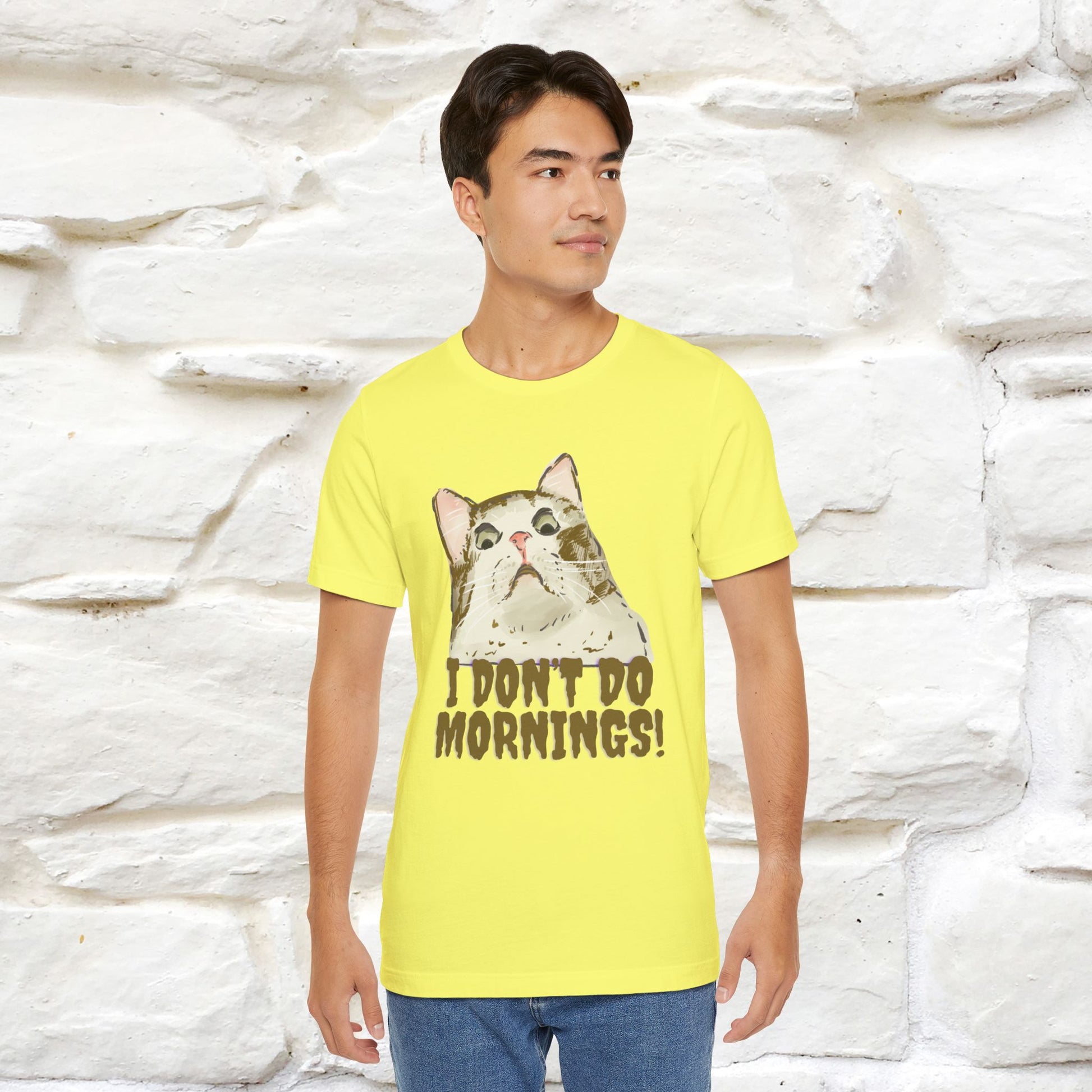 ''I Don't Do Mornings''  Cat T-shirt | Cat T-Shirt | Nunu&Miao Studio - Nunu&Miao Studio