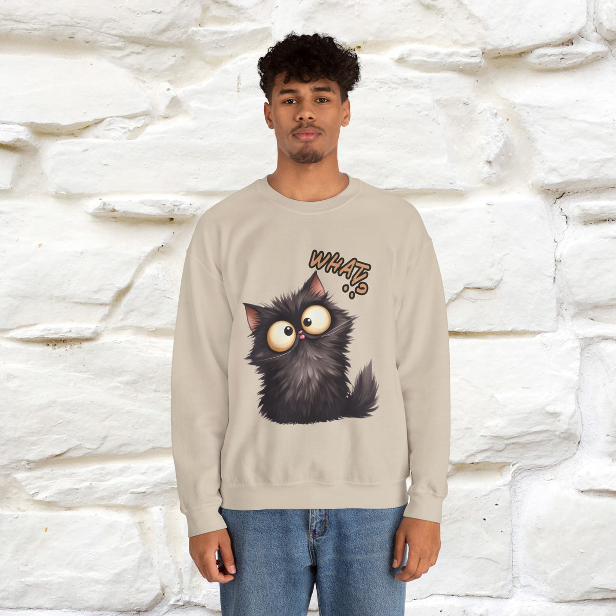 "What'' |Cat Sweatshirt | Nunu&Miao Studio