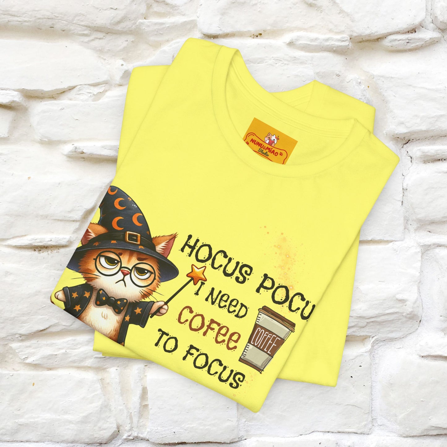 ''Hocus Pocus I Need Coffe To Focus'' Funny Cat Shirt | Nunu&Miao Studio - Nunu&Miao Studio
