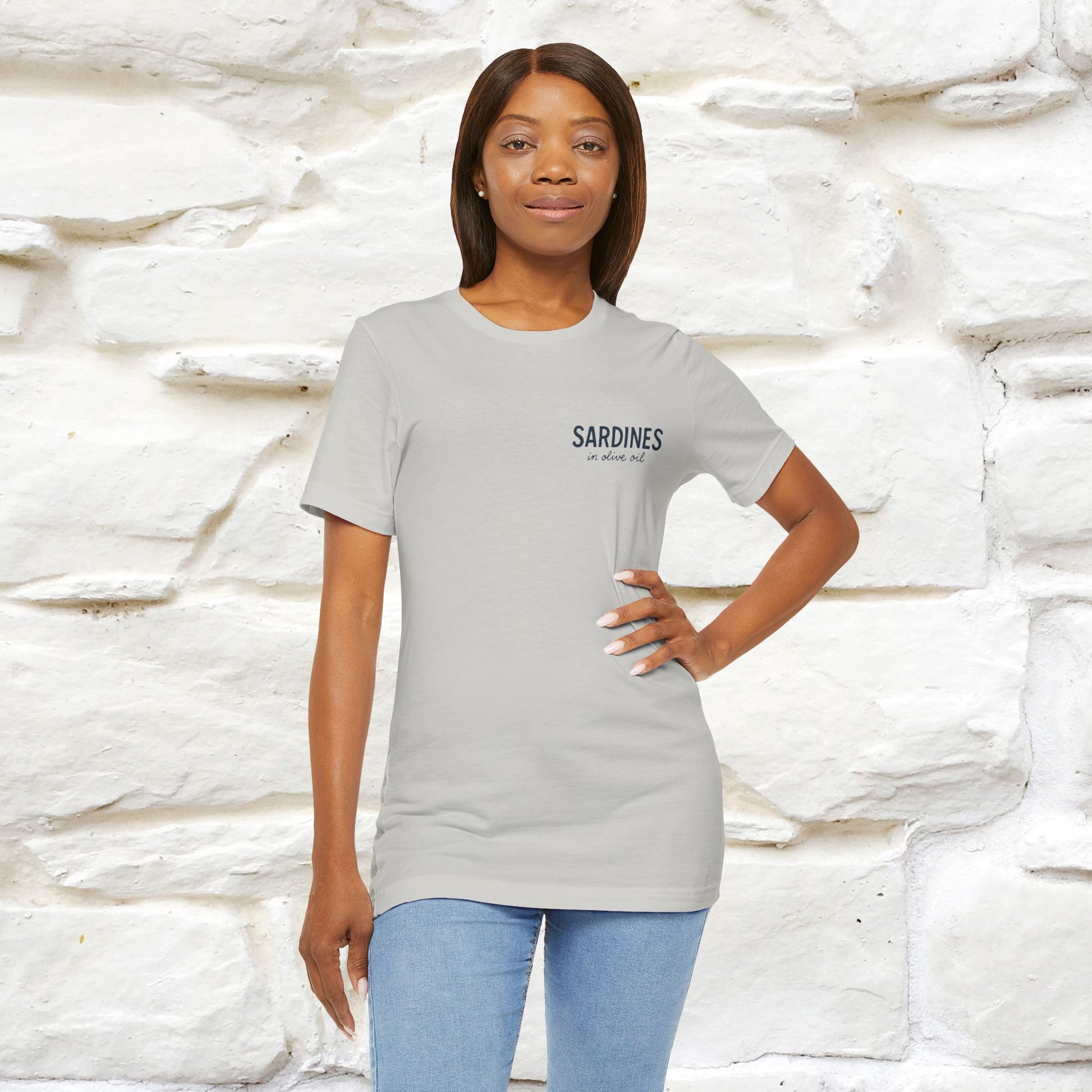 "Sardines In Olive Oil" Cute T-shirt | Front & Back Design|Nunu&Miao Studio - Nunu&Miao Studio