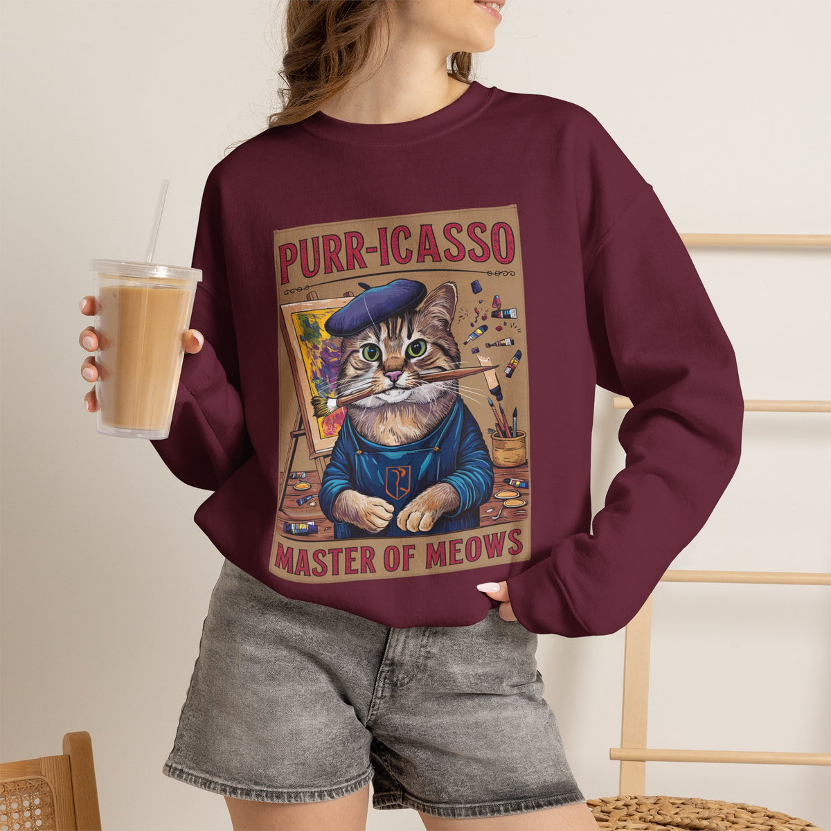 "Purr-icasso.'' |Cat Sweatshirt | Nunu&Miao Studio