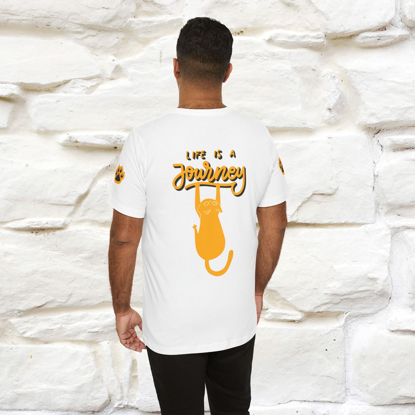 "Life Is A Journey'' Cat T-Shirt | Front & Back Design | Nunu&Miao Studio - Nunu&Miao Studio