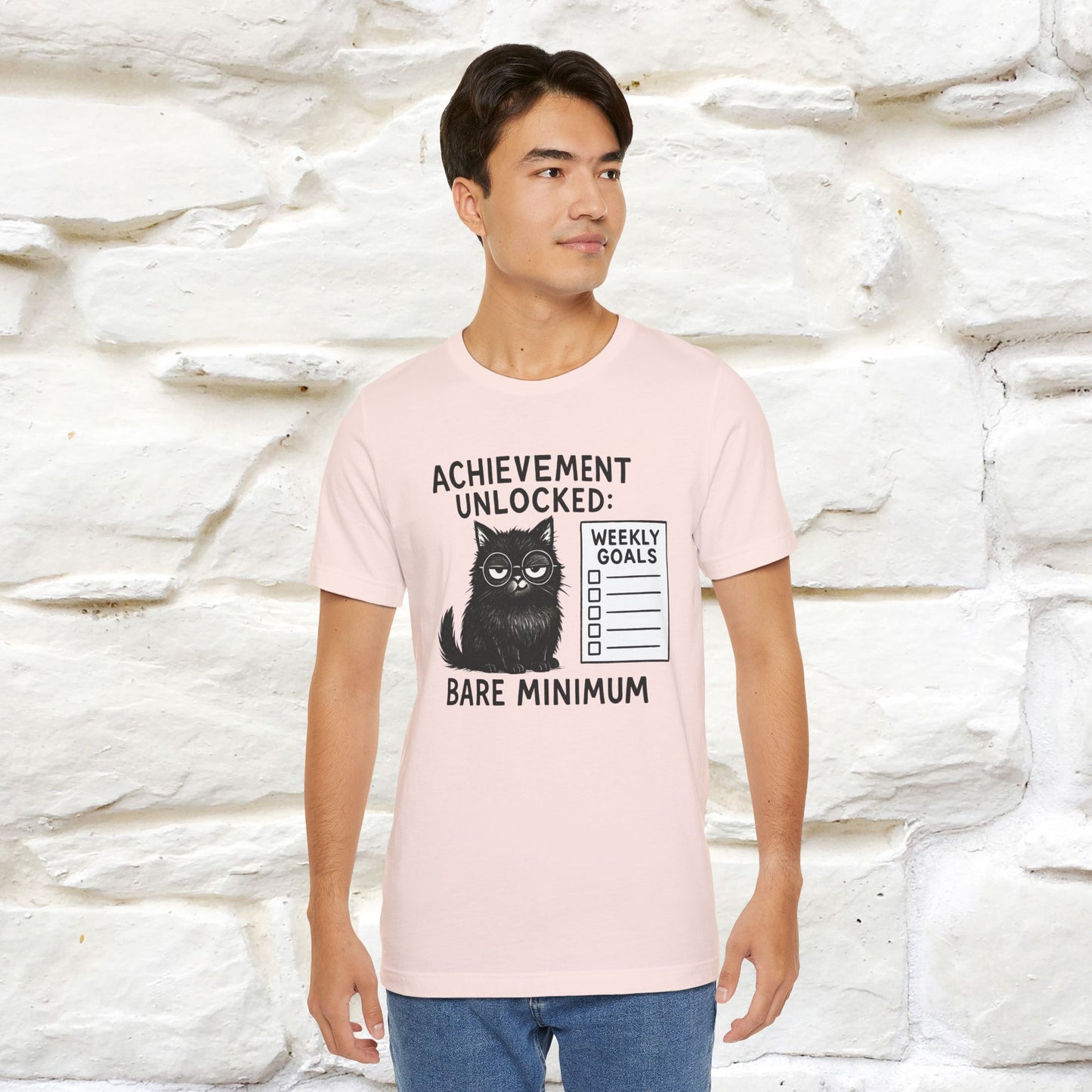"Achievement Unlocked Bare Minimum." |Cat T-Shirt | Nunu&Miao Studio - Nunu&Miao Studio