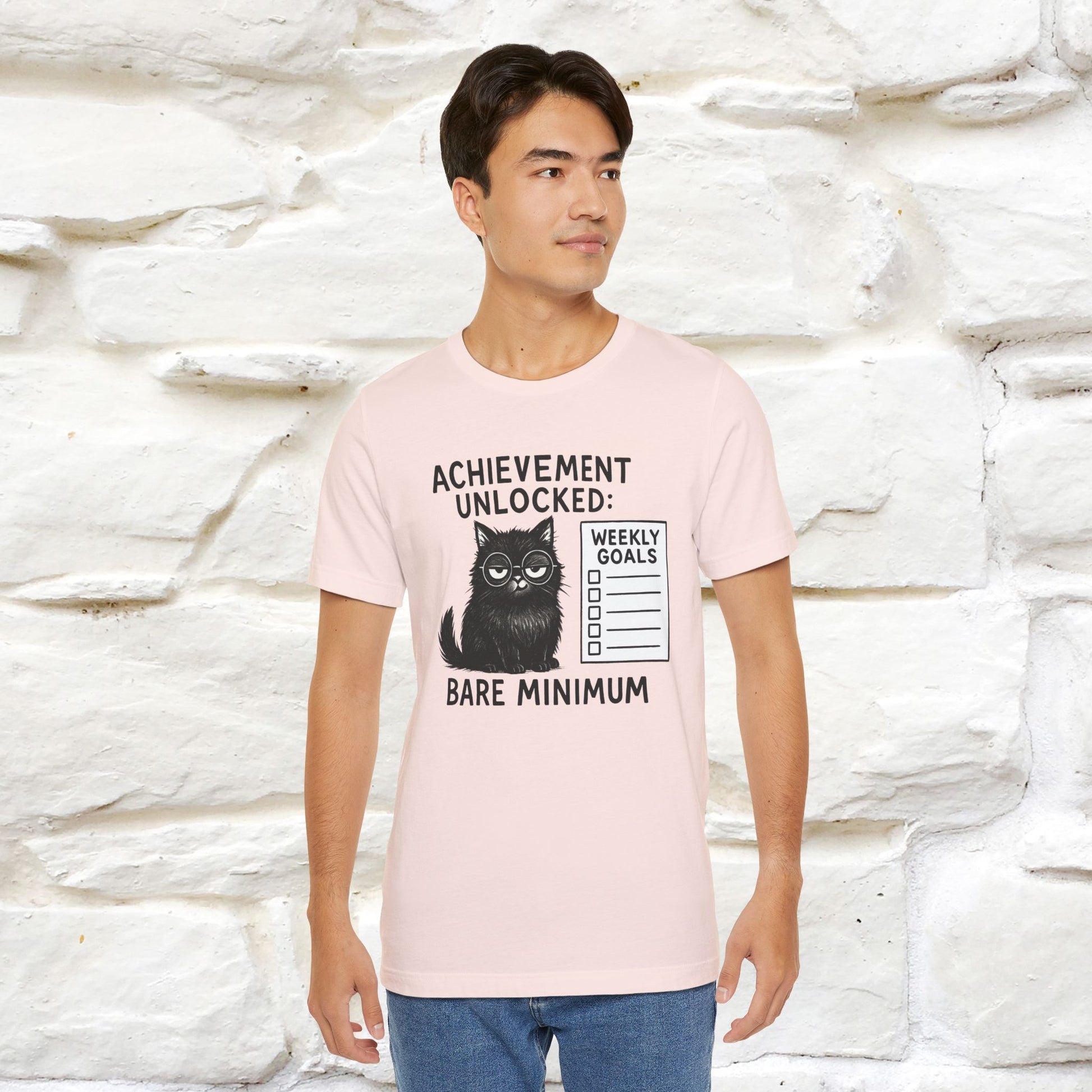 "Achievement Unlocked Bare Minimum." |Cat T-Shirt | Nunu&Miao Studio - Nunu&Miao Studio