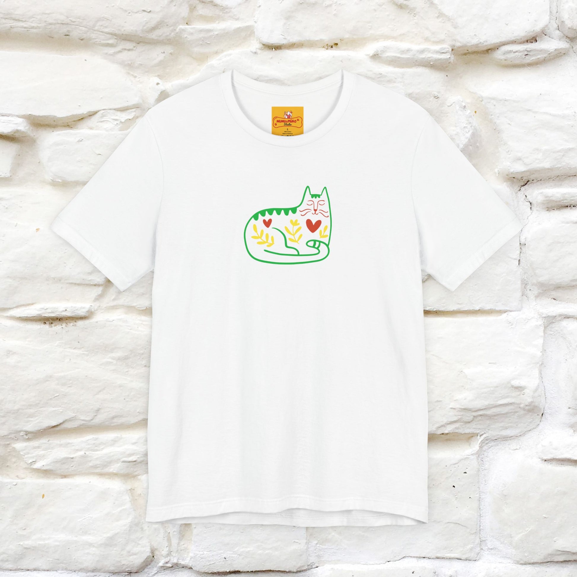 ''Floral Abstract'' Cat T-Shirt Front and Back Design | Nunu&Miao Studio - Nunu&Miao Studio