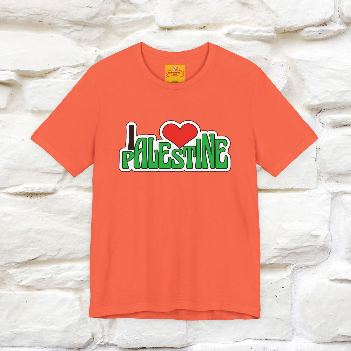 "I Love Palestine" Cat T-shirt | Front & Back Design |Nunu&Miao Studio - Nunu&Miao Studio