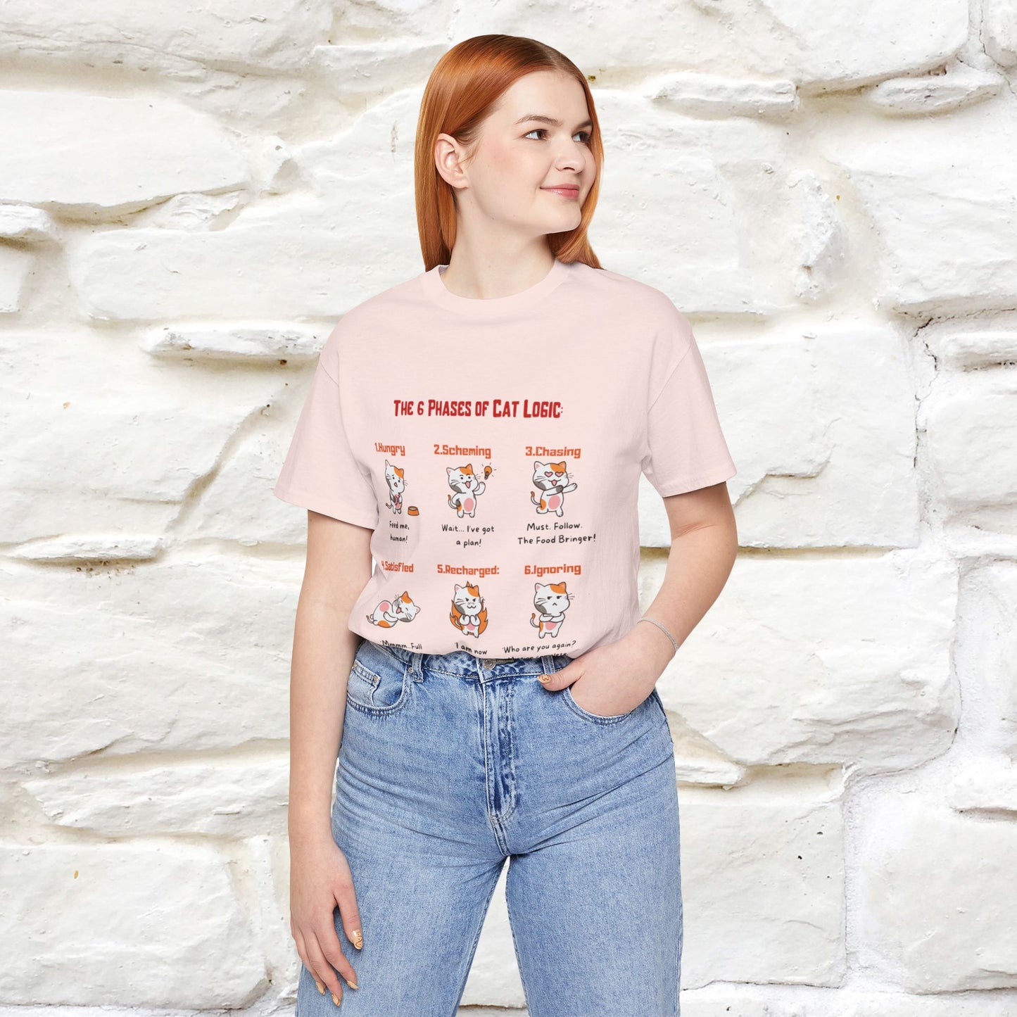 "The 6 Phases of Cat Logic" Hilarious Cat T-Shirt  | Nunu&Miao Studio - Nunu&Miao Studio