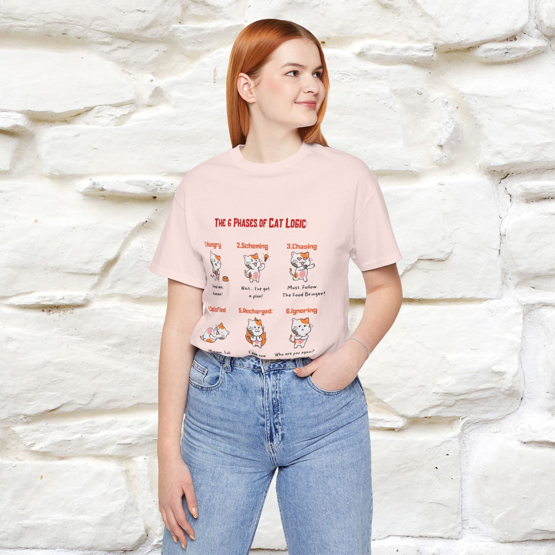 "The 6 Phases of Cat Logic" Hilarious Cat T-Shirt  | Nunu&Miao Studio - Nunu&Miao Studio
