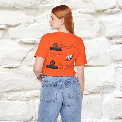 ''911 Emergency'' | Front & Back Design | Cat T-Shirt | Nunu&Miao Studio - Nunu&Miao Studio