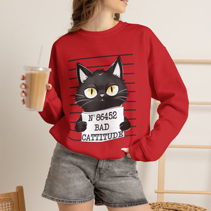 ''Bad Cattitude'' |Cat Sweatshirt | Nunu&Miao Studio