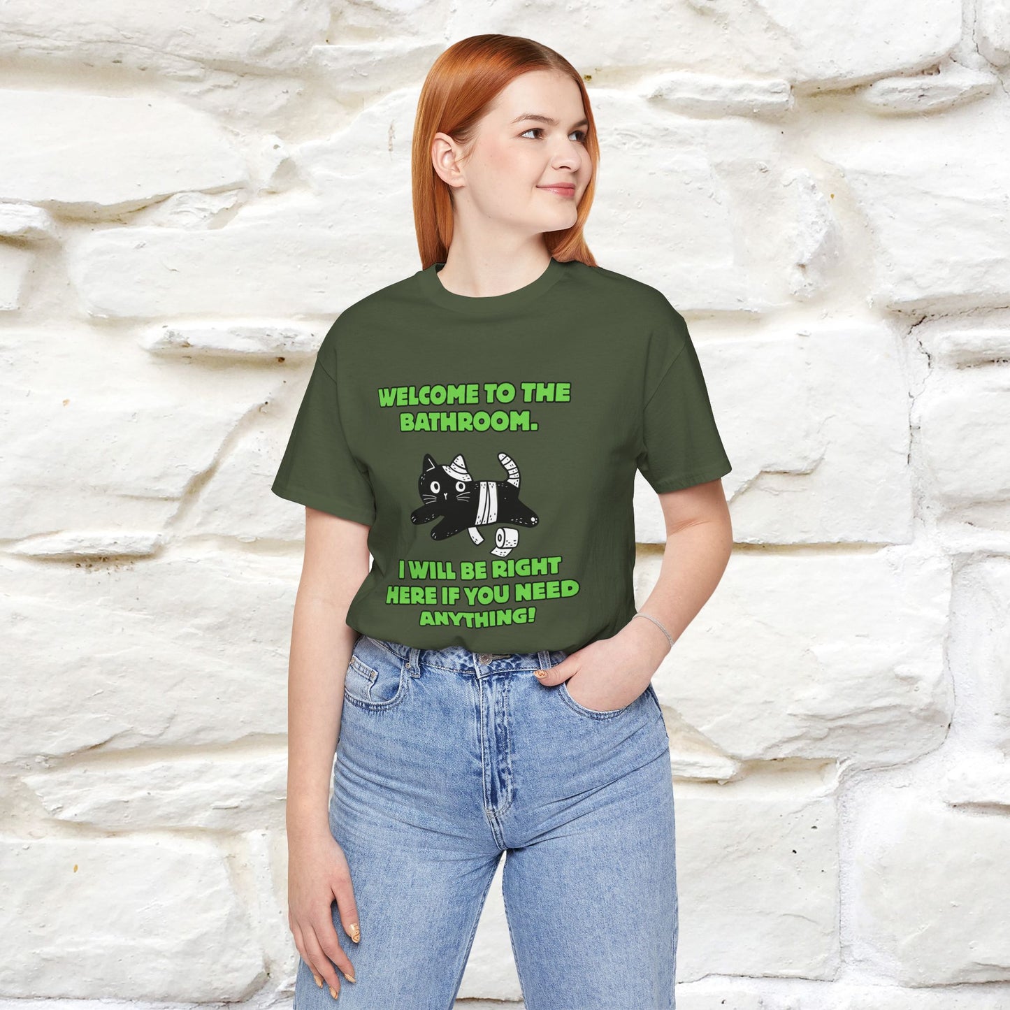 "Welcome To The Bathroom..."Funny  Cat T-shirt |Nunu&Miao Studio - Nunu&Miao Studio
