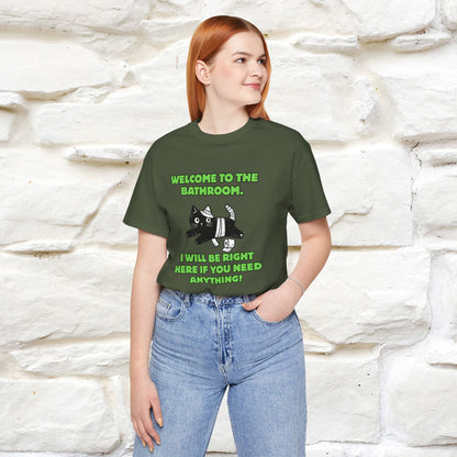 "Welcome To The Bathroom..."Funny  Cat T-shirt |Nunu&Miao Studio - Nunu&Miao Studio