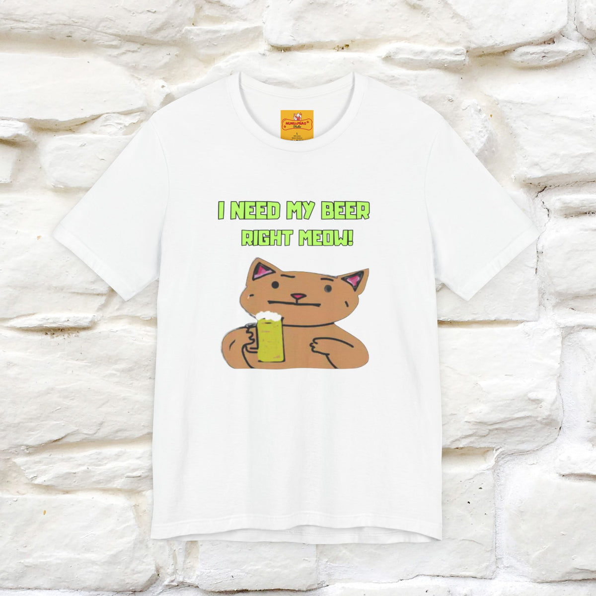 "I Need My Beer Right Meow!" Cat  T-shirt |Nunu&Miao Studio