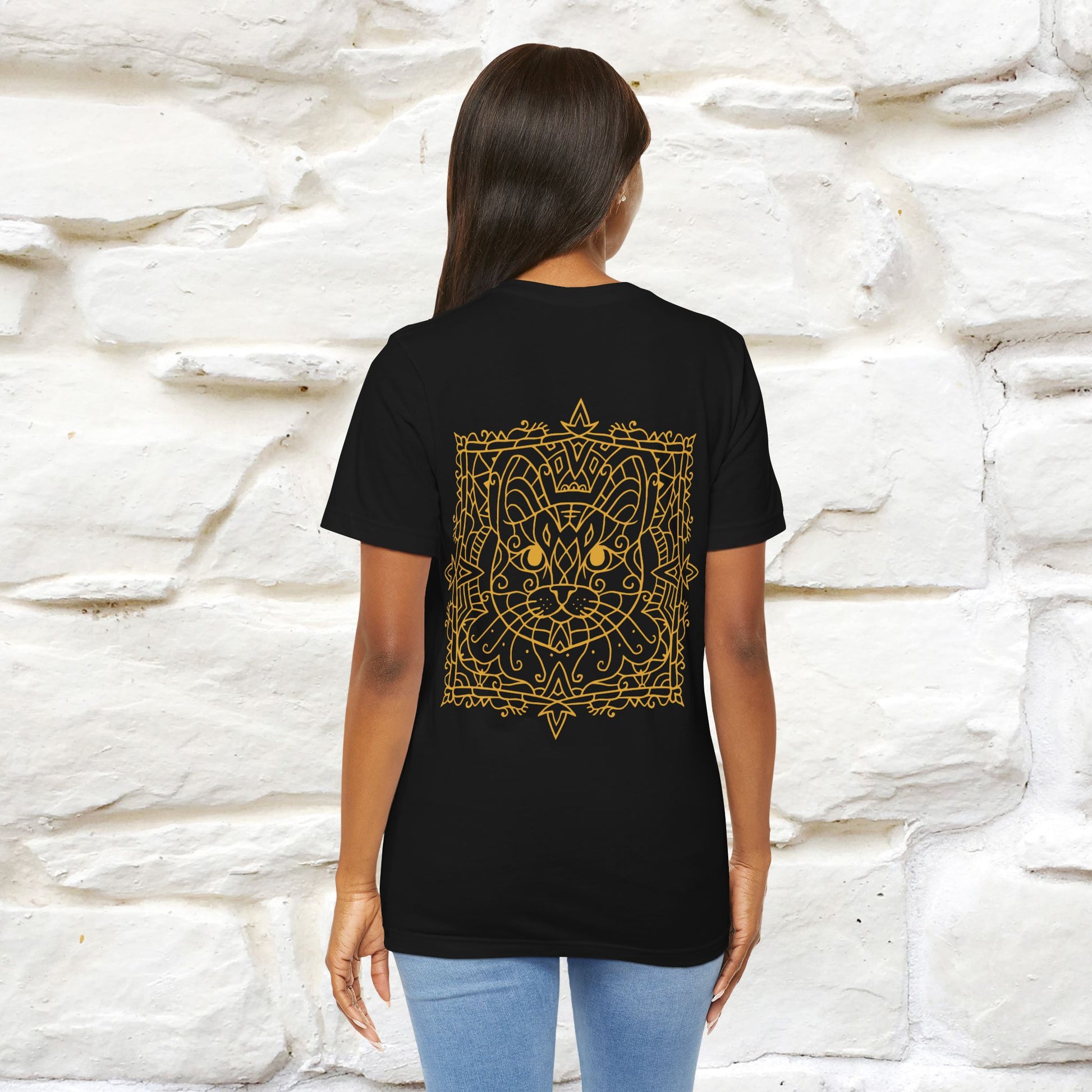 "Mandala Cat'' Cat T-Shirt Front and Back Design | Nunu&Miao Studio - Nunu&Miao Studio