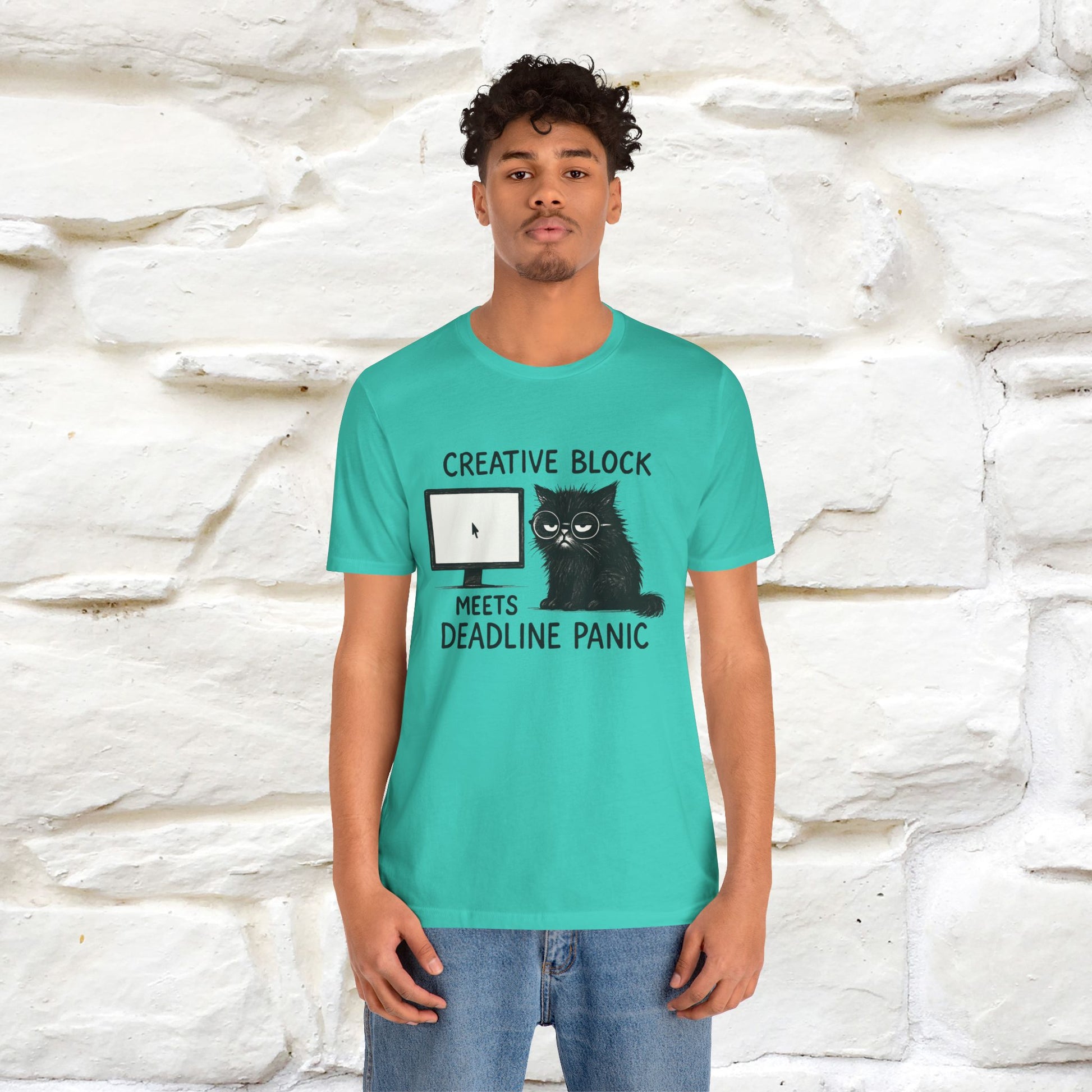 "Creative Block Meets Deadline..." |Cat T-Shirt | Nunu&Miao Studio - Nunu&Miao Studio