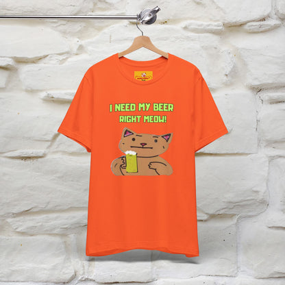"I Need My Beer Right Meow!" Cat  T-shirt |Nunu&Miao Studio - Nunu&Miao Studio