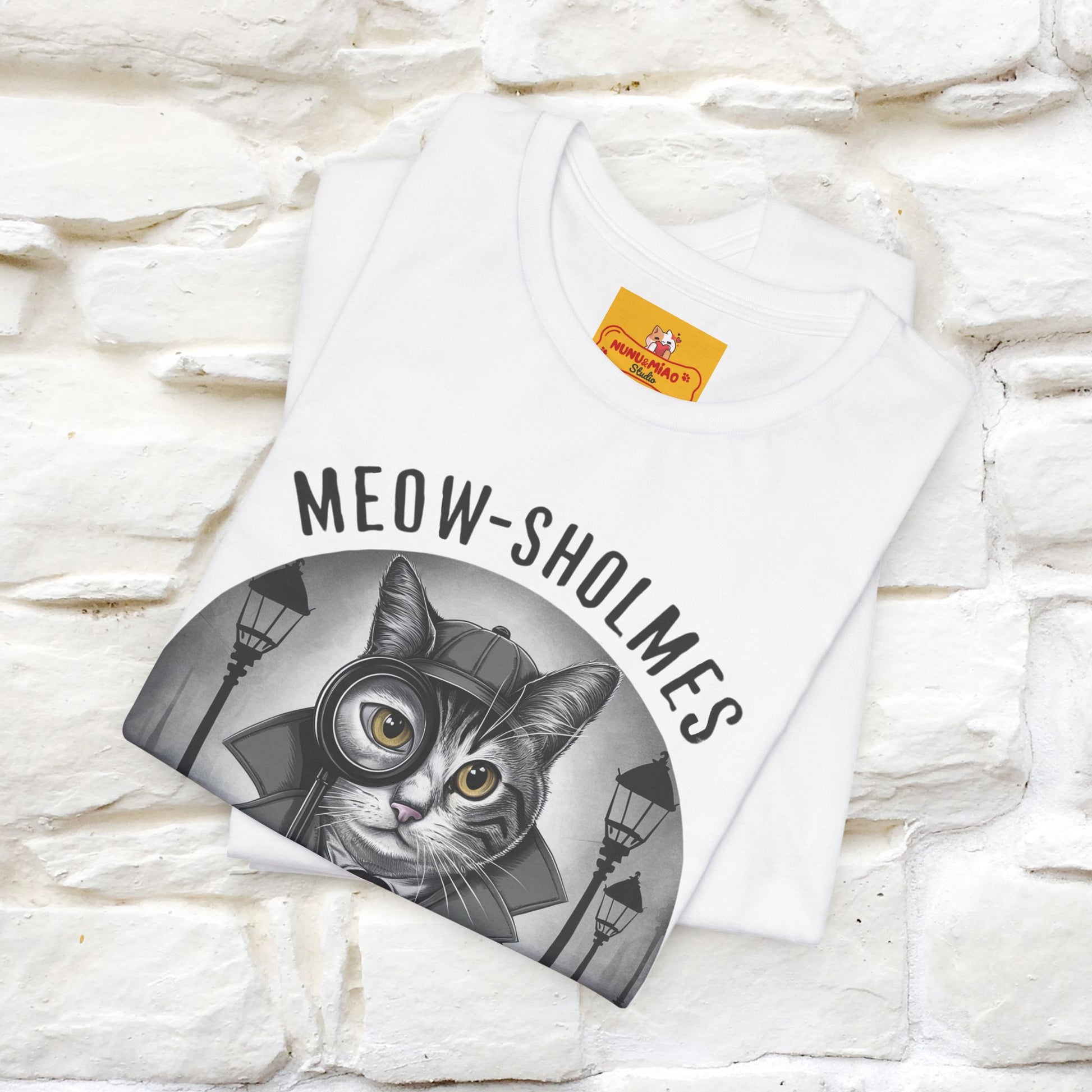 ''Meow-Sholmes: The Case of the Missing Kibble'' | Detective Cat Tee | Nunu&Miao Studio - Nunu&Miao Studio