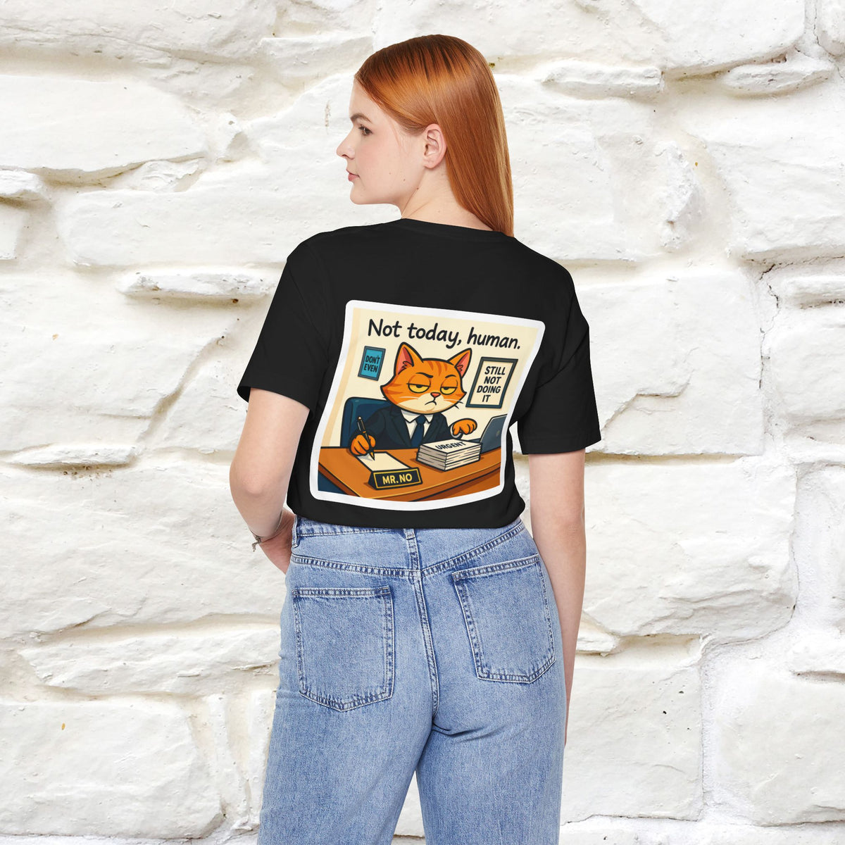 ''Not Today, Human''|  Sarcastic Cat T-Shirt | Front & Back Design | Nunu&Miao Studio